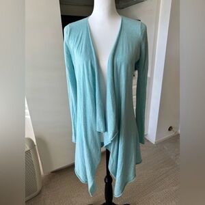 Sky Light Blue Women's Draped Cardigan